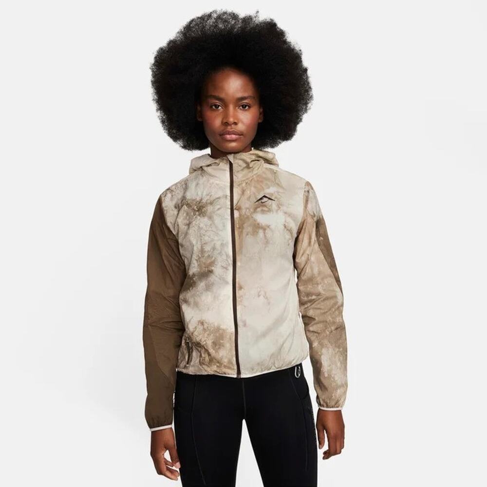 Women's XL Nike Trail Repel Running Rain Jacket Windbreaker Orewood Brown